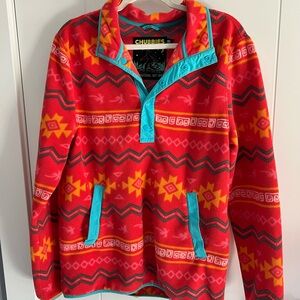 Chubbies Wanderers Club 1/4 Snap Fleece Pullover Men's Size S Zip Pocket